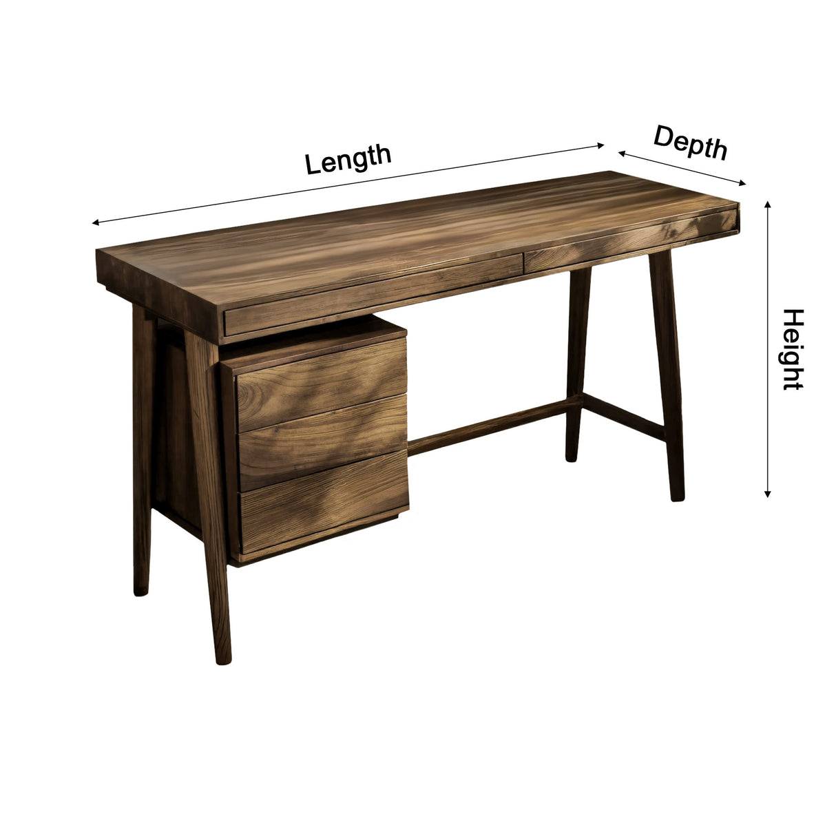 Viora Modern Handcrafted Solid Wood Desk with Drawers