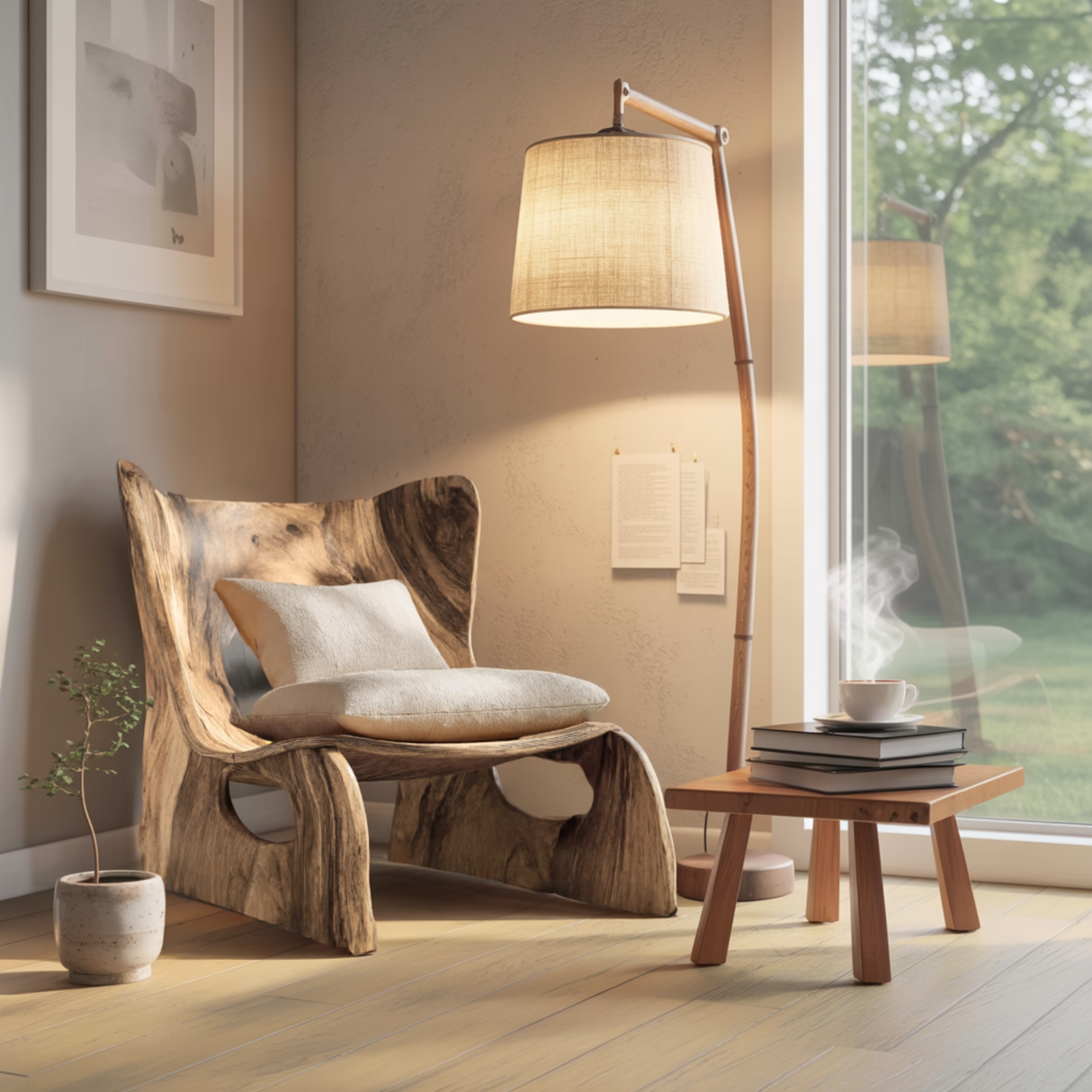 Virel Hollow Sculpted Solid Wood Lounge Chair - Timberustic Lounge Chair