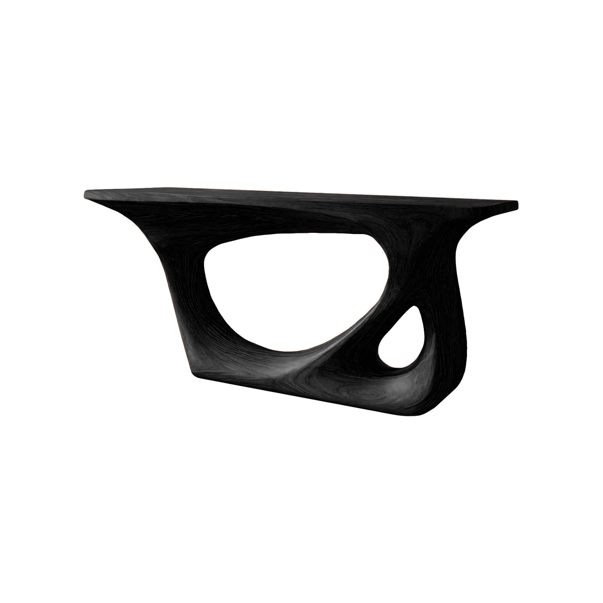 Virel Sculpted Solid Wood Console Table Black - Timberustic Console Table