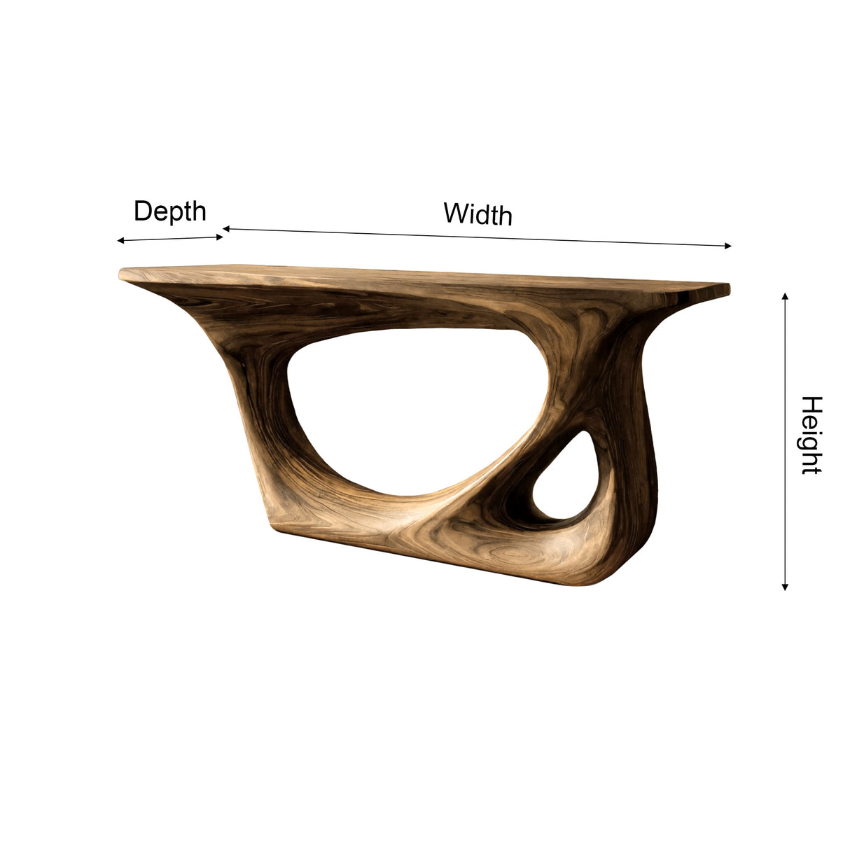 Virel Sculpted Solid Wood Console Table - Timberustic Console Table
