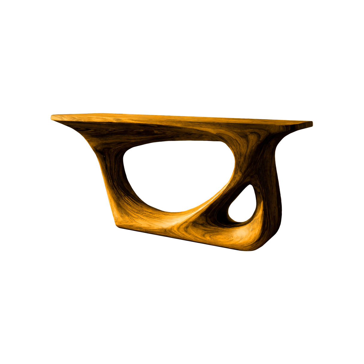 Virel Sculpted Solid Wood Console Table Teak - Timberustic Console Table