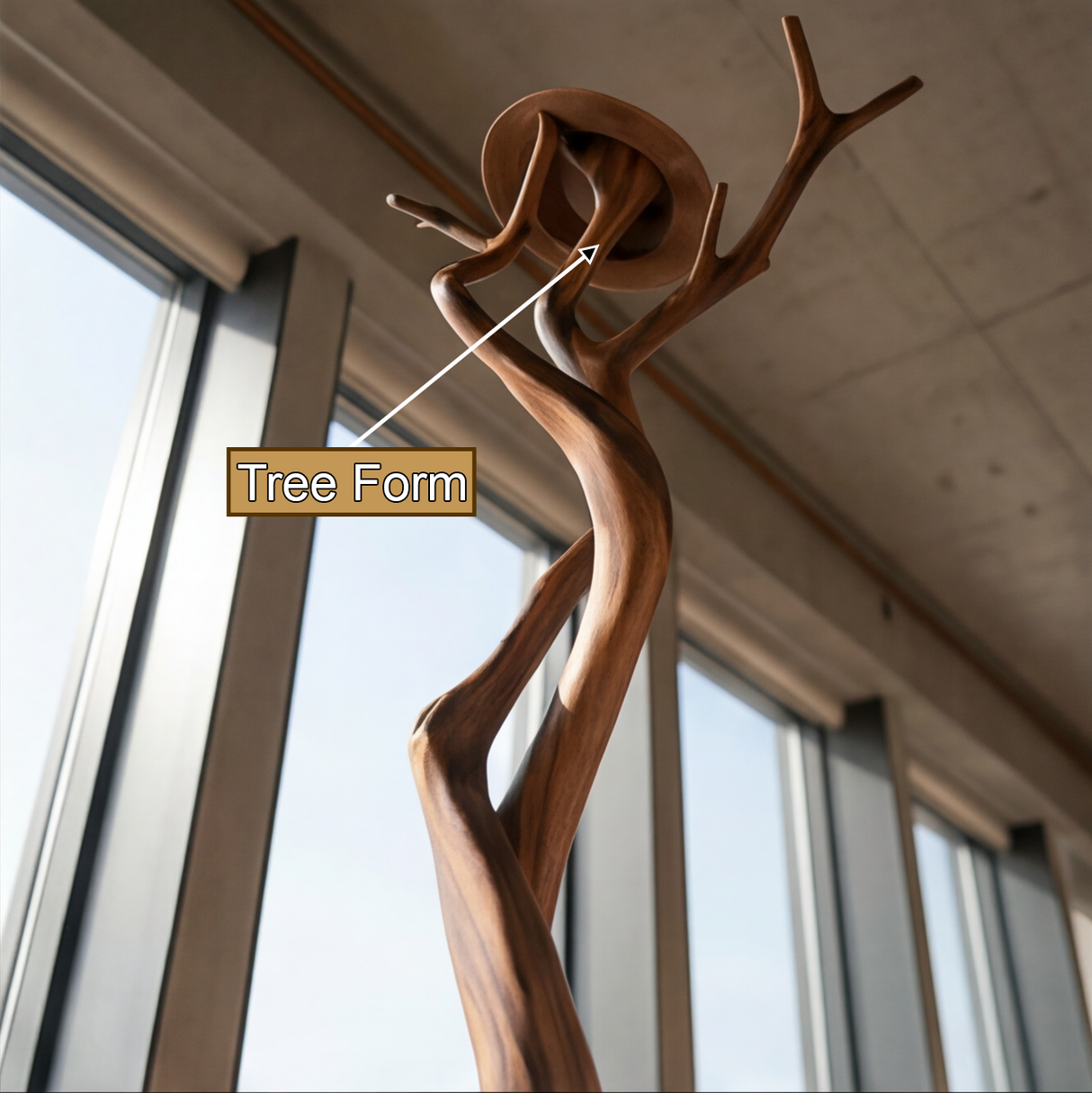 Virelden Sculpted Solid Wood Tree Coat Rack - Timberustic Tree Coat Rack