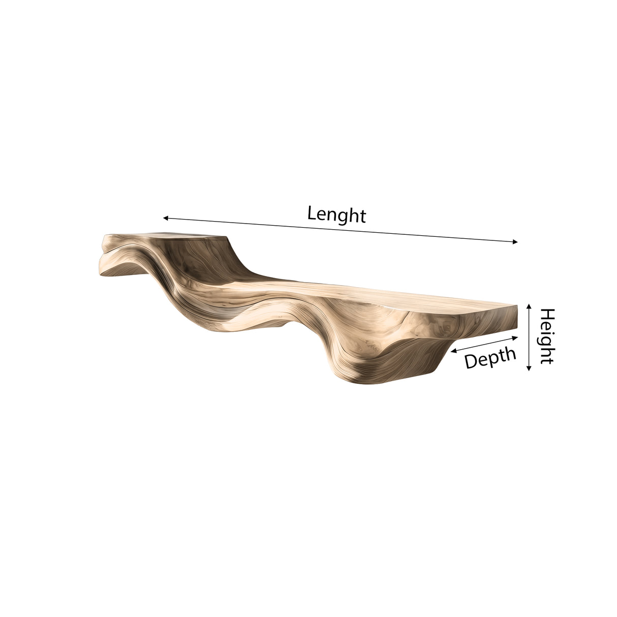 Virelia Live Edge Solid Wood Floating Shelf