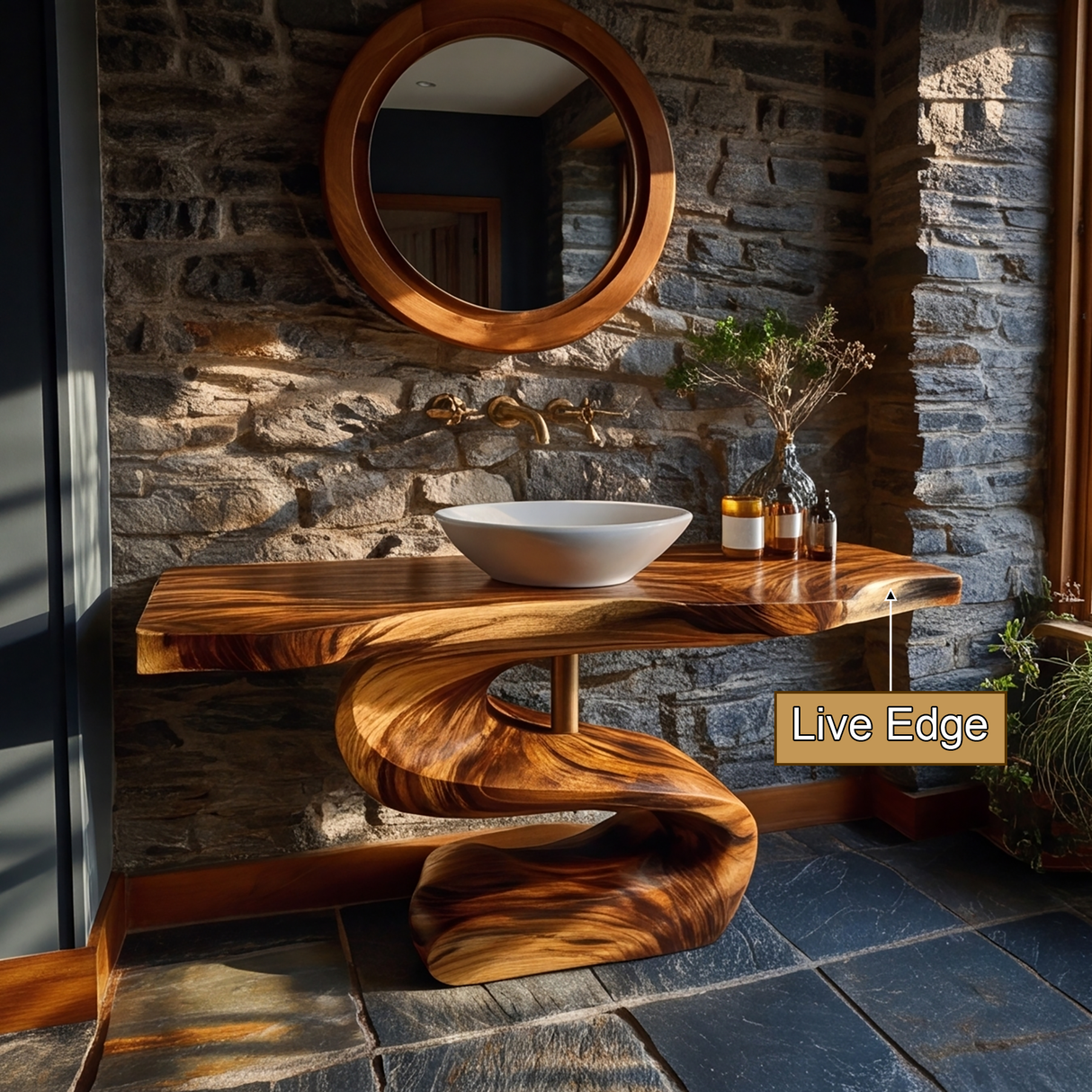 Virelith Handcrafted Solid Wood Freestanding Bathroom Vanity