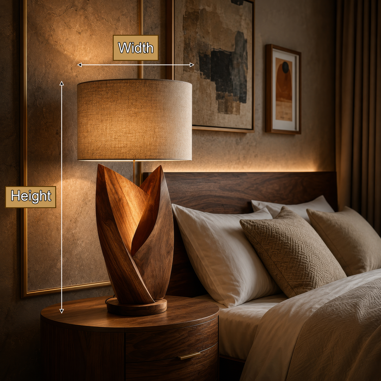Virella Handcrafted Solid Wood Table Lamp SPA892489 - Timberustic Table Lamp