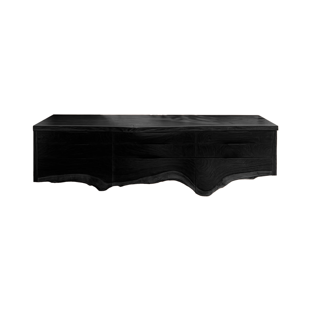 Virella Live Edge Solid Wood Floating Bathroom Vanity with Drawers Black - Timberustic Floating Bathroom Vanity With Drawers