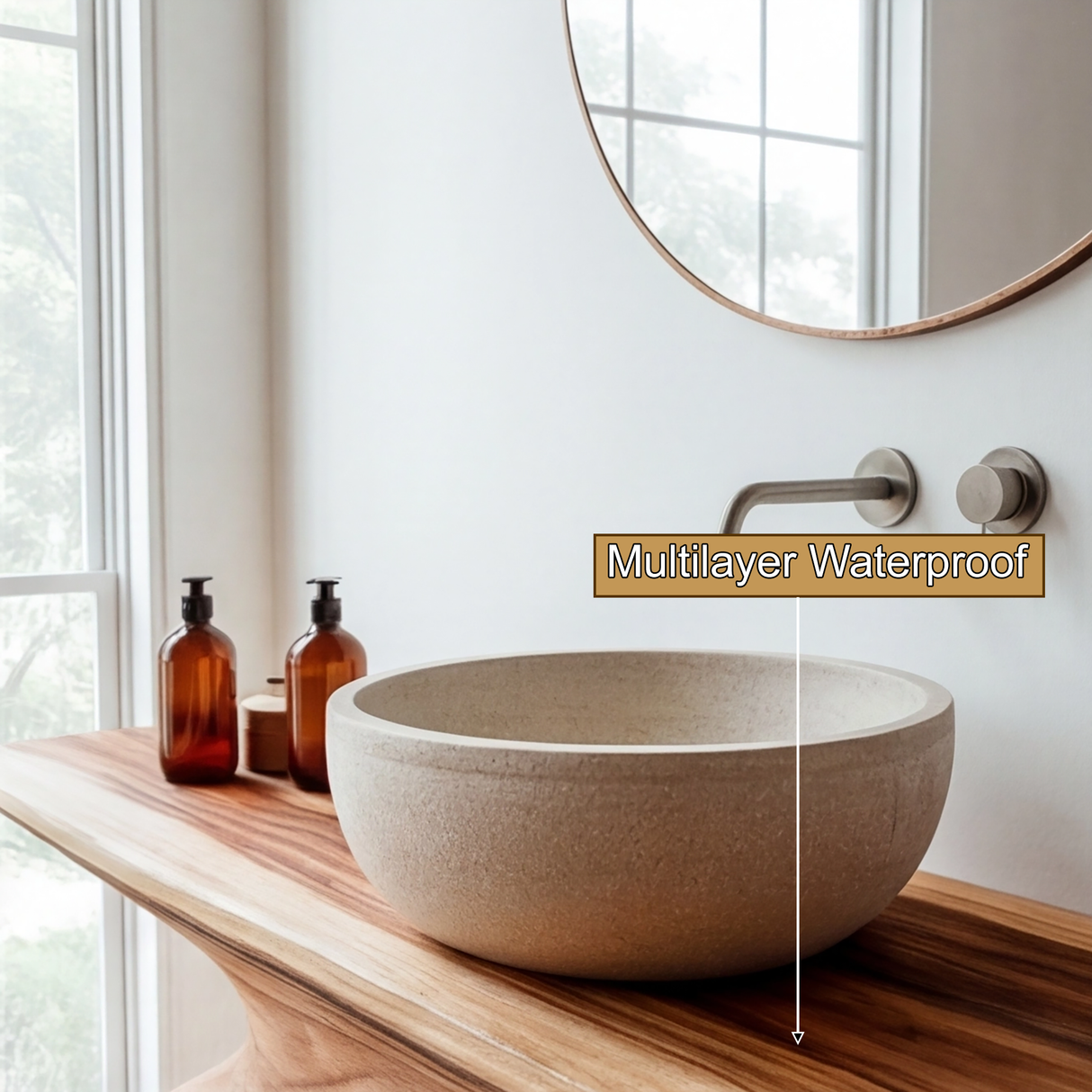 Virella Sculpted Solid Wood Freestanding Bathroom Vanity with Open Storage - Timberustic Freestanding Bathroom Vanity with Open Storage