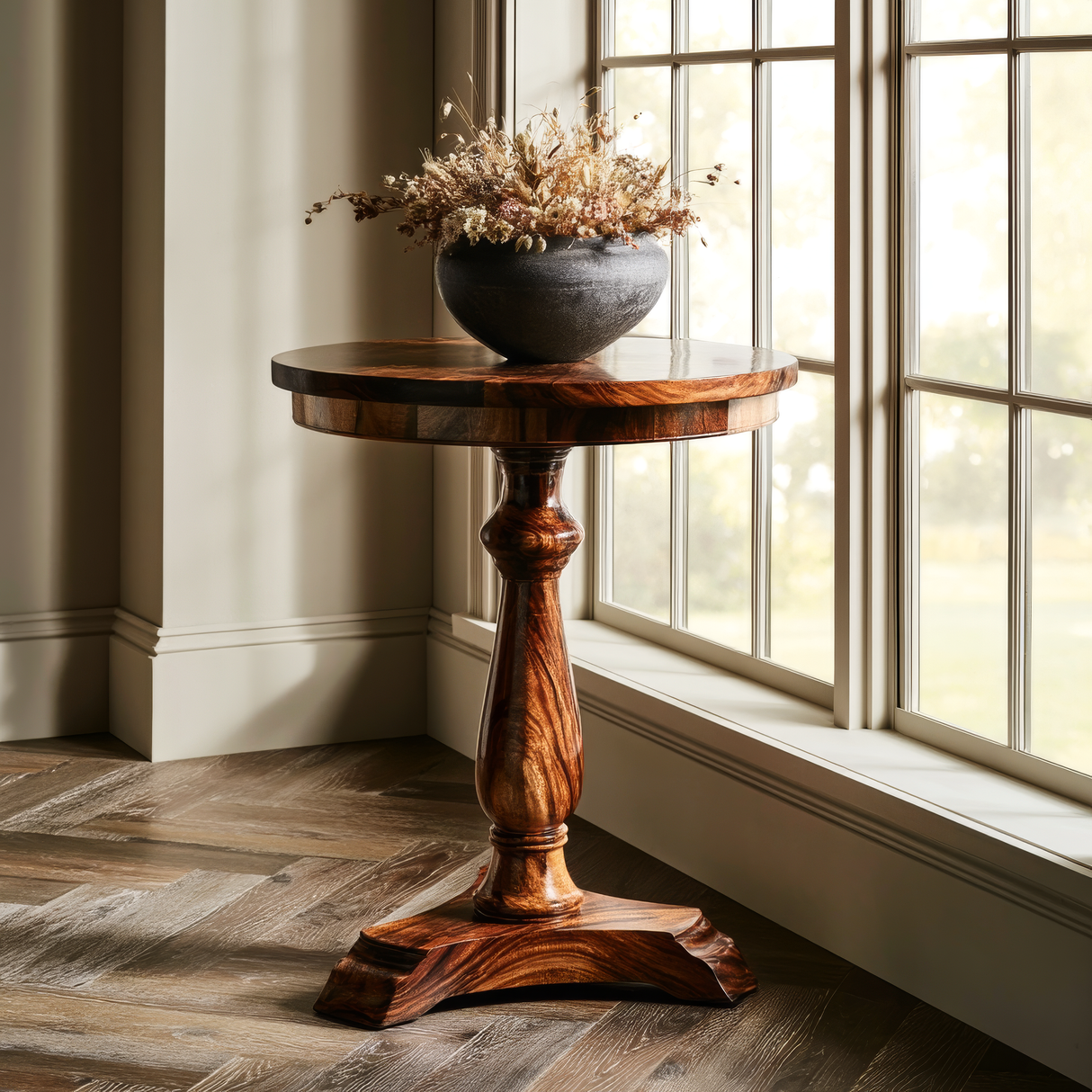Virella Solid Wood Pedestal Stand - Timberustic Pedestal Stand