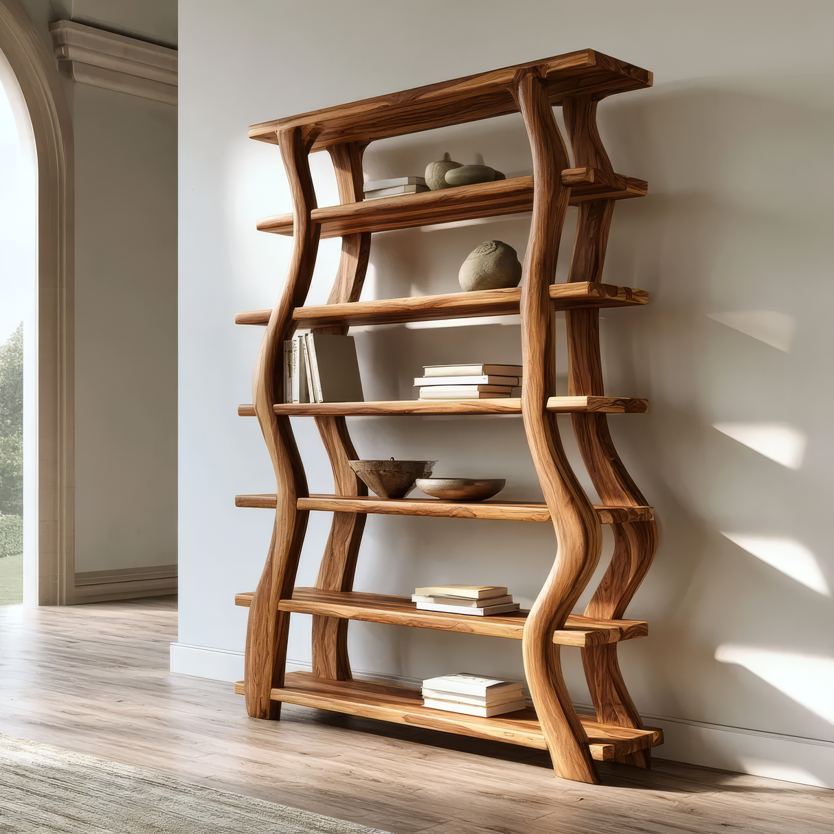 Virellan Handcrafted Solid Wood Bookshelf