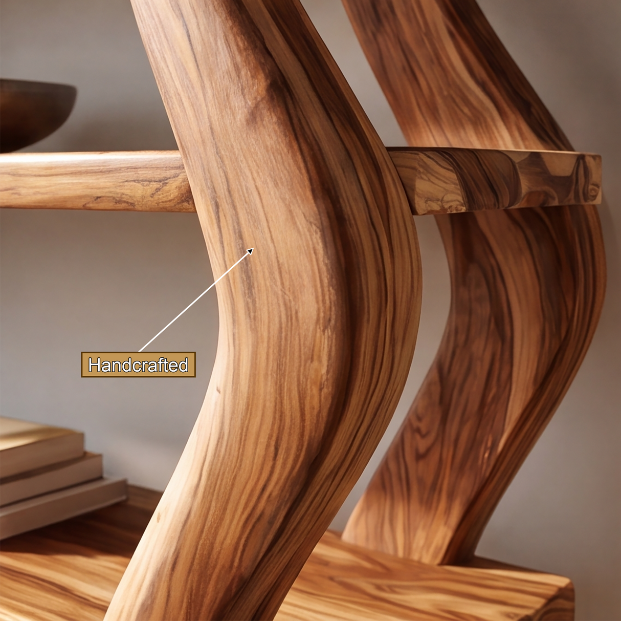 Virellan Handcrafted Solid Wood Bookshelf