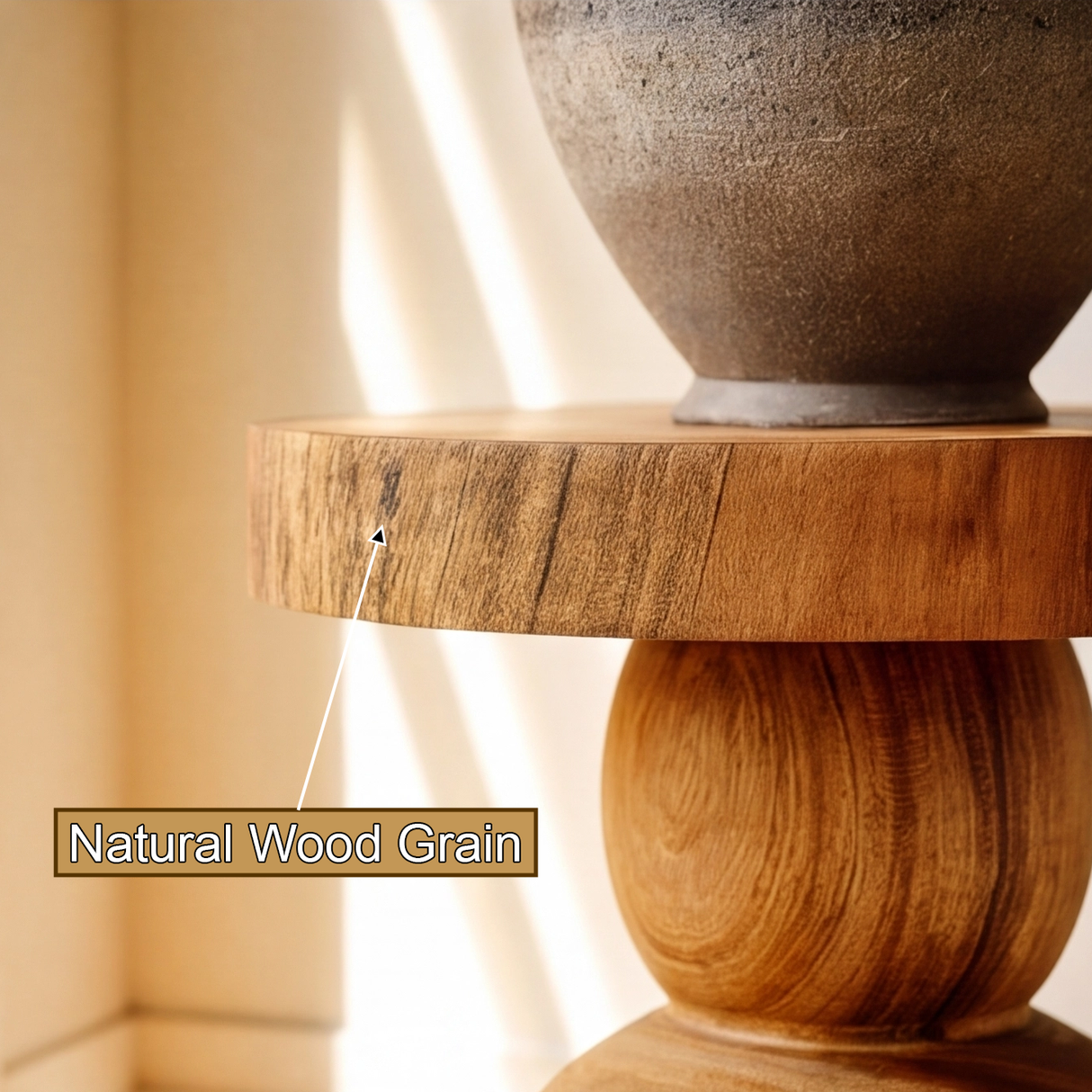 Virelle Sculpted Solid Wood Pedestal Stand - Timberustic Pedestal Stand
