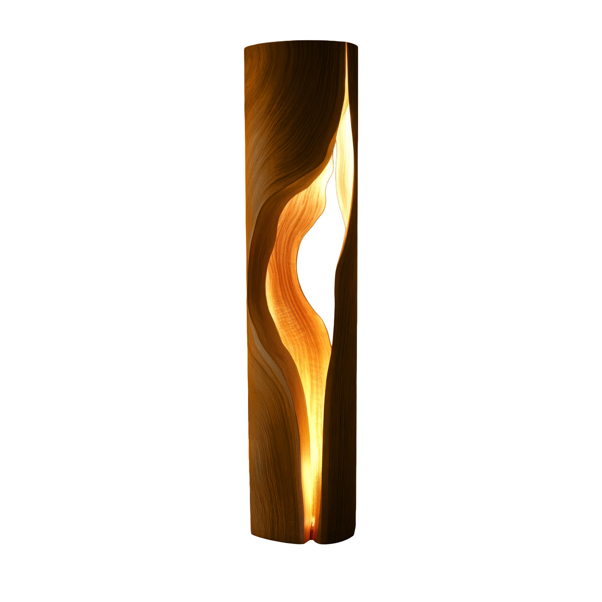 Virellis Sculpted Wave Integrated LED Wood Floor Lamp Brown - Timberustic Floor Lamp