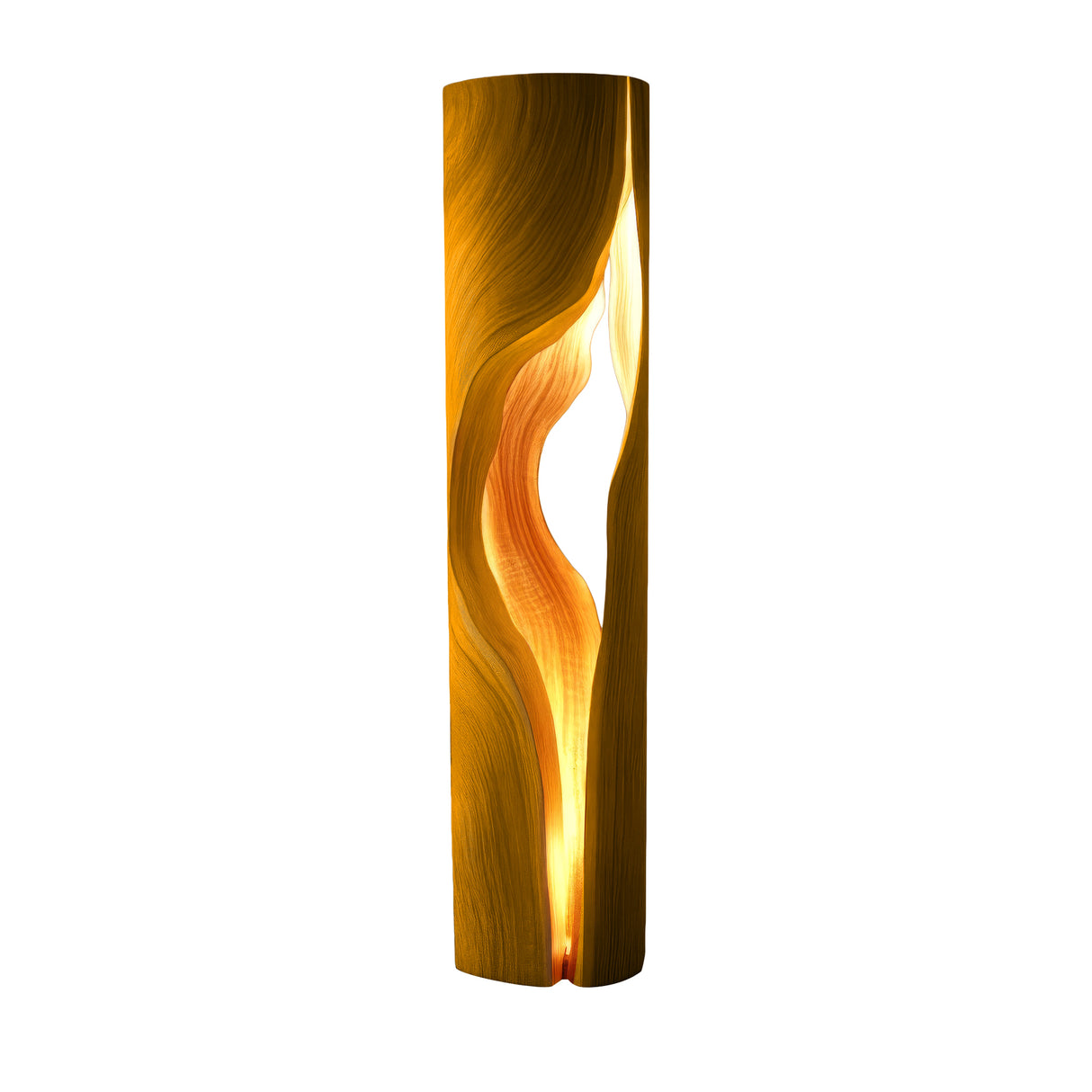 Virellis Sculpted Wave Integrated LED Wood Floor Lamp Teak - Timberustic Floor Lamp
