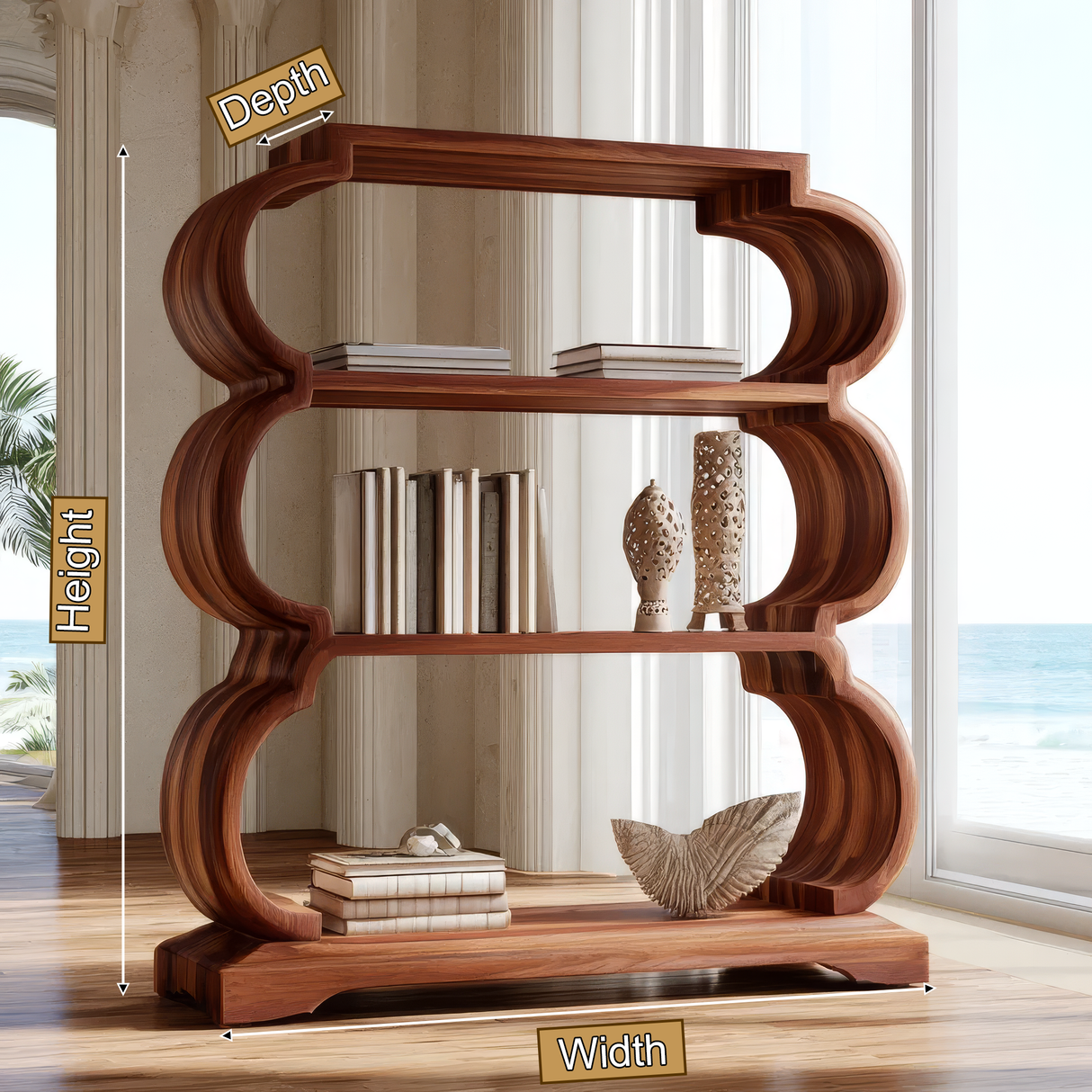 Virello Handcrafted Solid Wood Bookshelf SPA923581