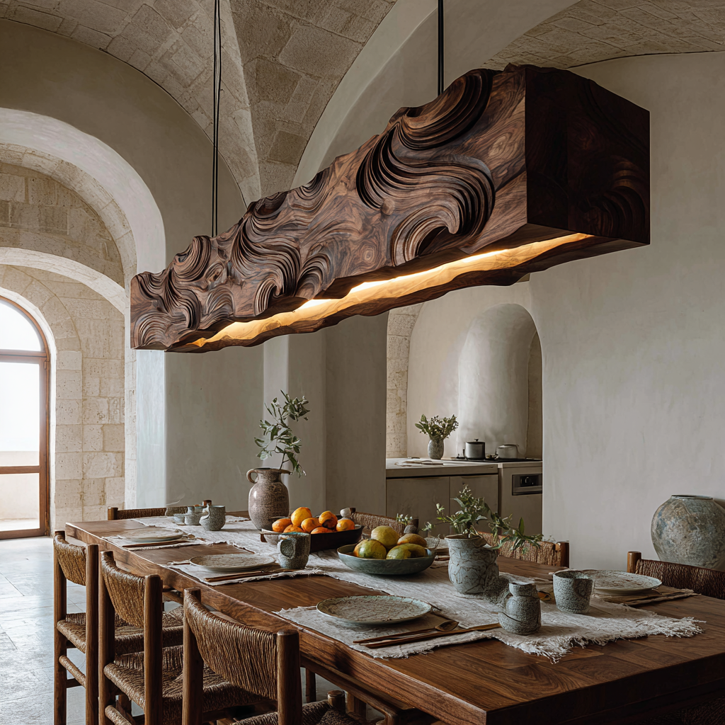 Virello Handcrafted Solid Wood Linear Pendant Light - Timberustic Linear Pendant Light