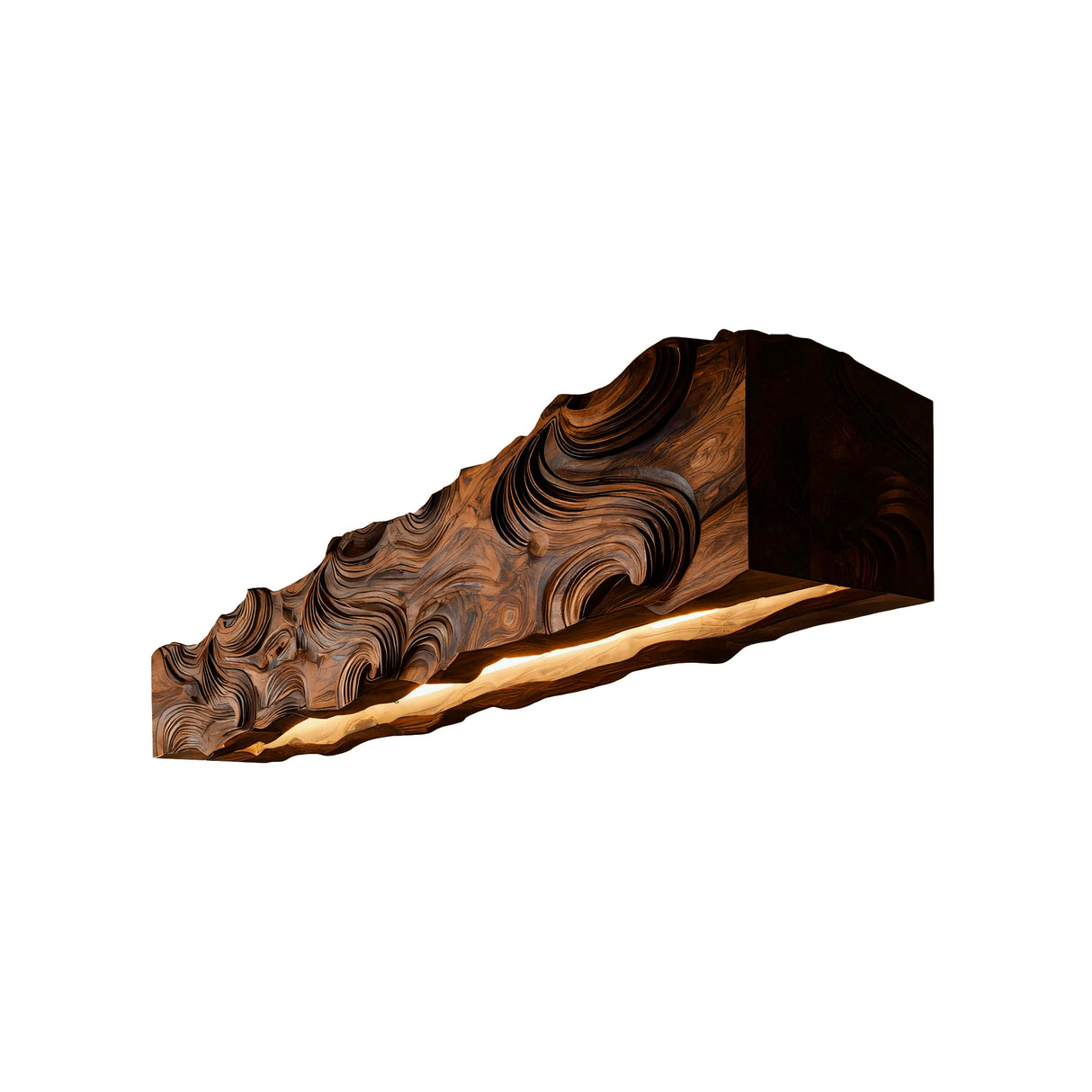 Virello Handcrafted Solid Wood Linear Pendant Light Brown - Timberustic Linear Pendant Light