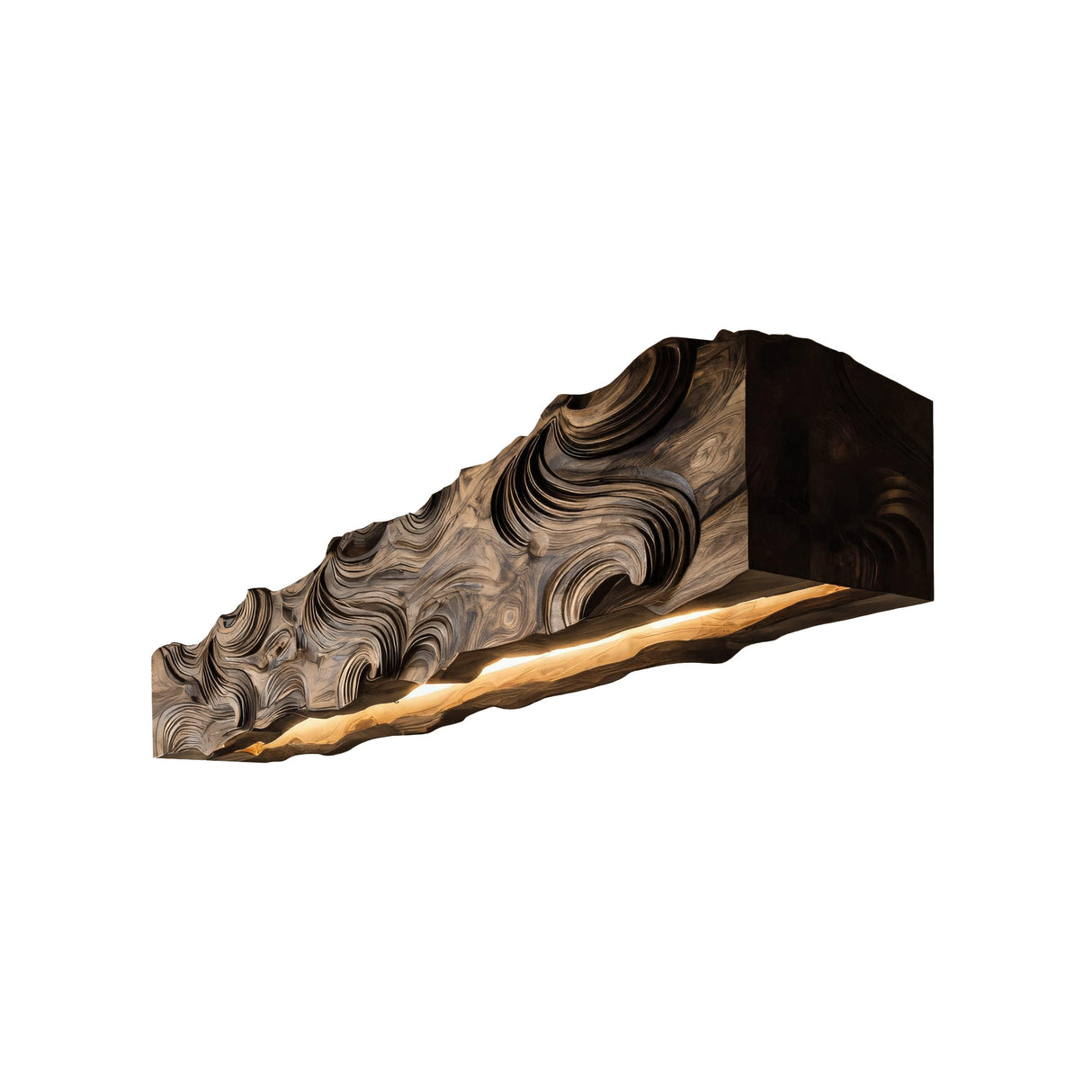 Virello Handcrafted Solid Wood Linear Pendant Light Natural Oak - Timberustic Linear Pendant Light