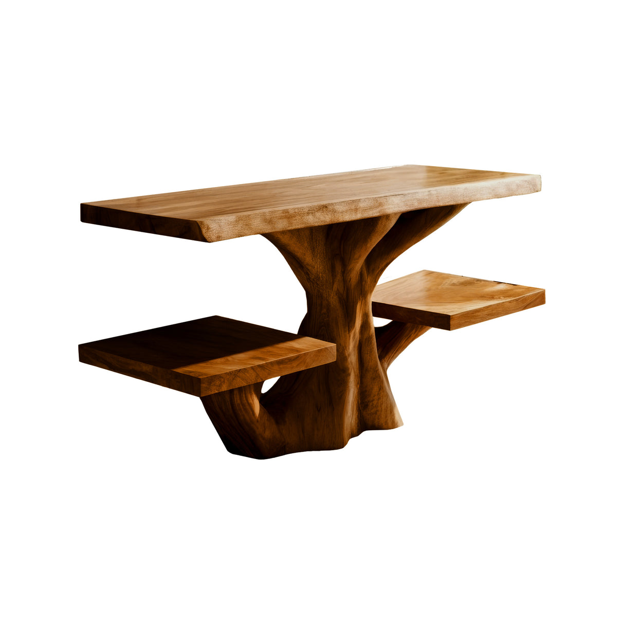 Virello Sculpted Solid Wood Bathroom Vanity with Shelves Brown - Timberustic Freestanding Bathroom Vanity with Shelves