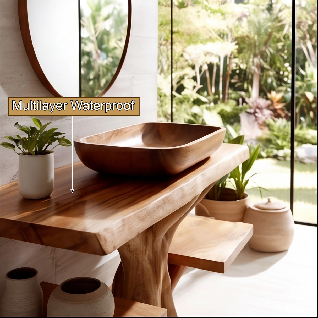 Virello Sculpted Solid Wood Bathroom Vanity with Shelves - Timberustic Freestanding Bathroom Vanity with Shelves