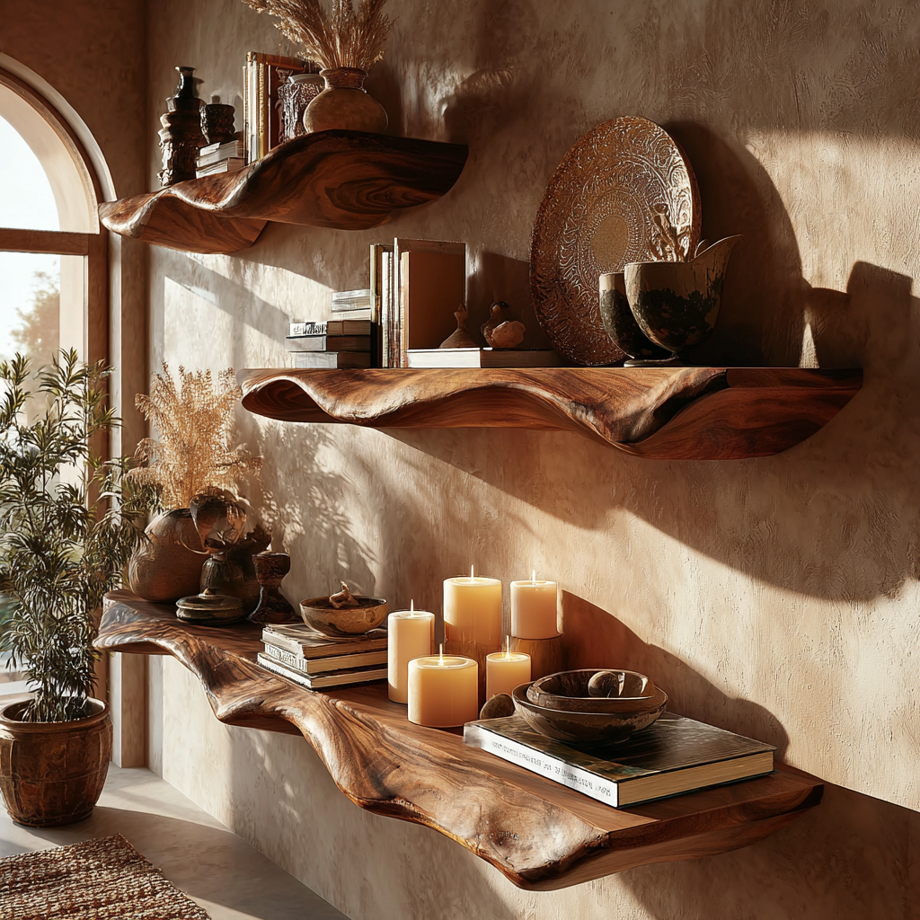 Virello Sculpted Solid Wood Floating Shelf SPA965362 - Timberustic Floating Shelf