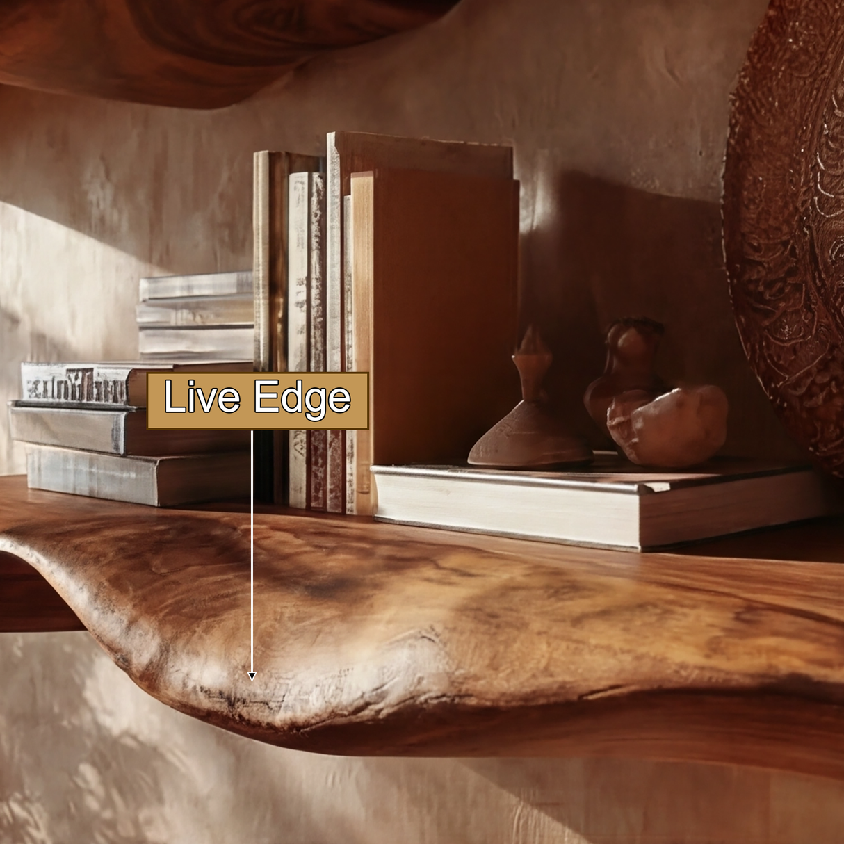 Virello Sculpted Solid Wood Floating Shelf SPA965362 - Timberustic Floating Shelf