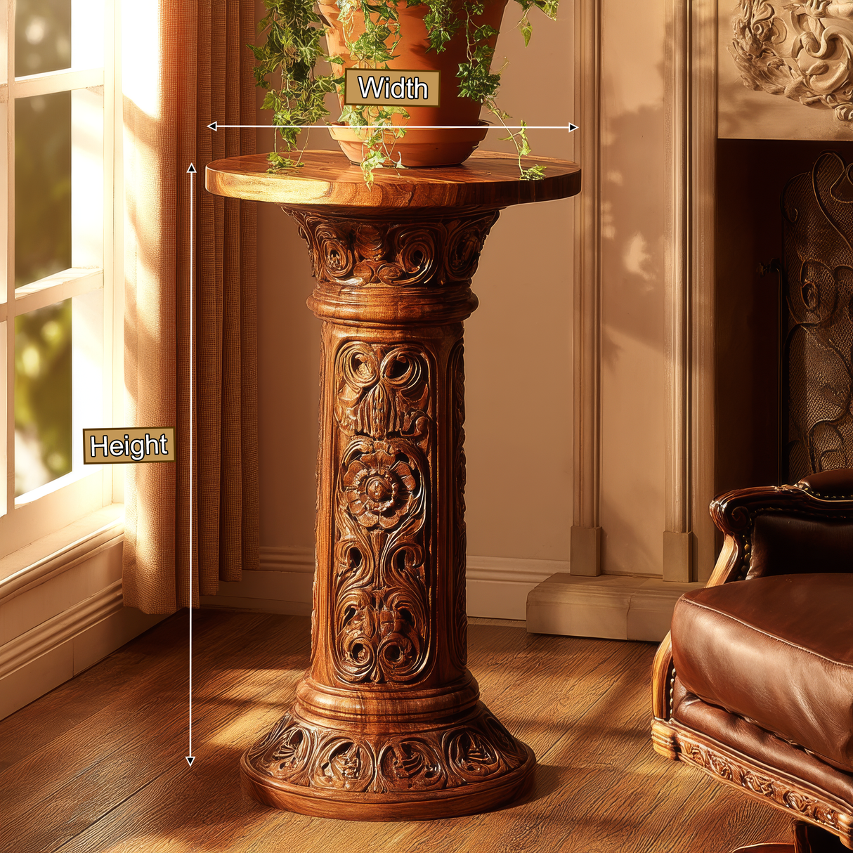 Virelta Solid Wood Pedestal Stand - Timberustic Pedestal Stand