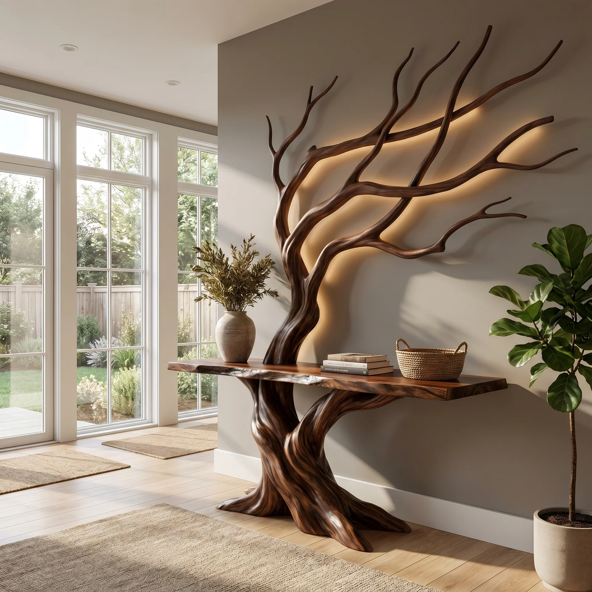 Virelthorn Sculpted Solid Wood Console Table SPA094845