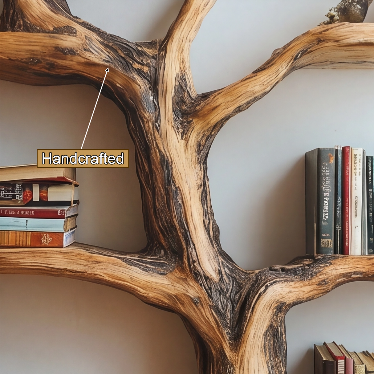 Virelthorn Sculpted Solid Wood Tree Bookshelf - Timberustic Tree Bookshelf
