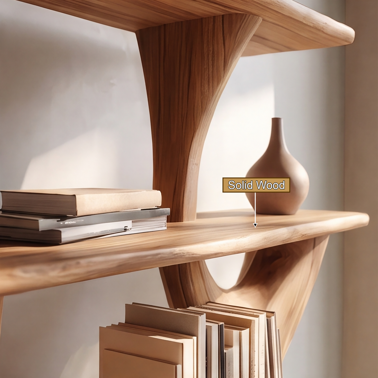 Virelune Handcrafted Solid Wood Bookshelf