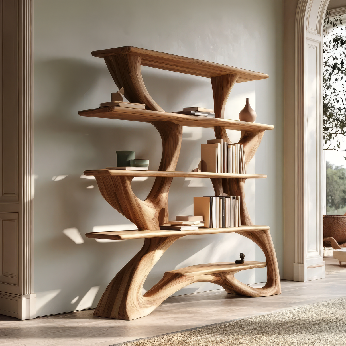 Virelune Handcrafted Solid Wood Bookshelf