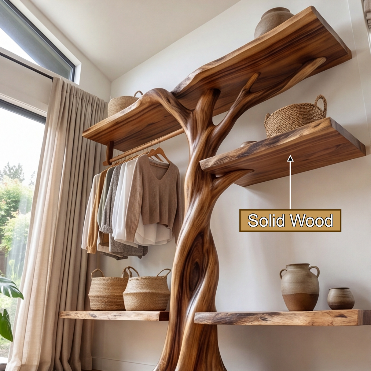 Virelwood Handcrafted Solid Wood Entryway Organizer - Timberustic Entryway Organizer