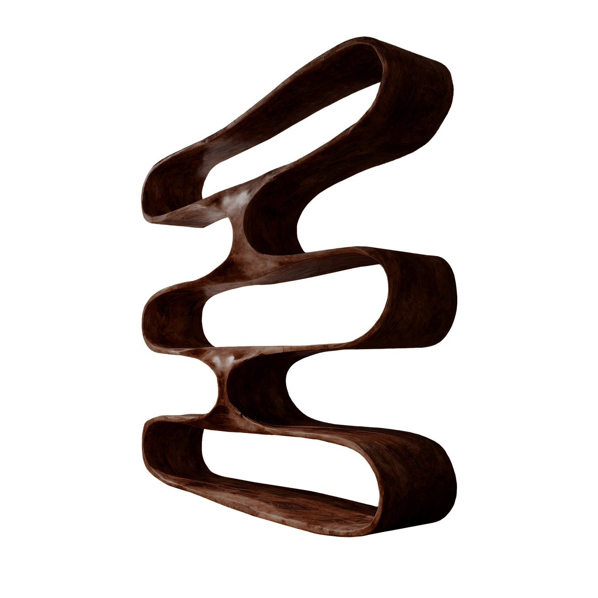 Vireon Sculpted Solid Wood Decorative Bookshelf Dark Walnut - Timberustic Decorative Bookshelf