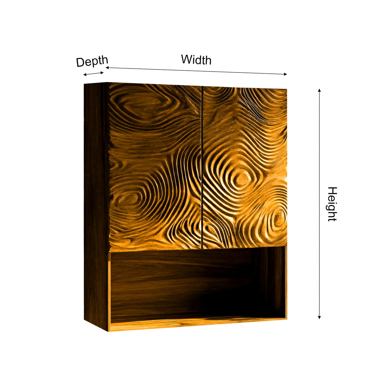 Virex Sculpted Solid Wood Floating Bathroom Cabinet