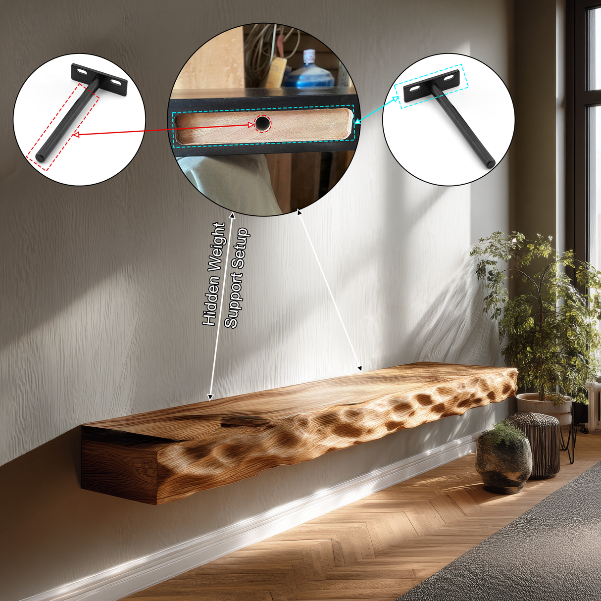 Vorenth Sculpted Solid Wood Floating Shelf SPA241358 - Timberustic Floating Shelf