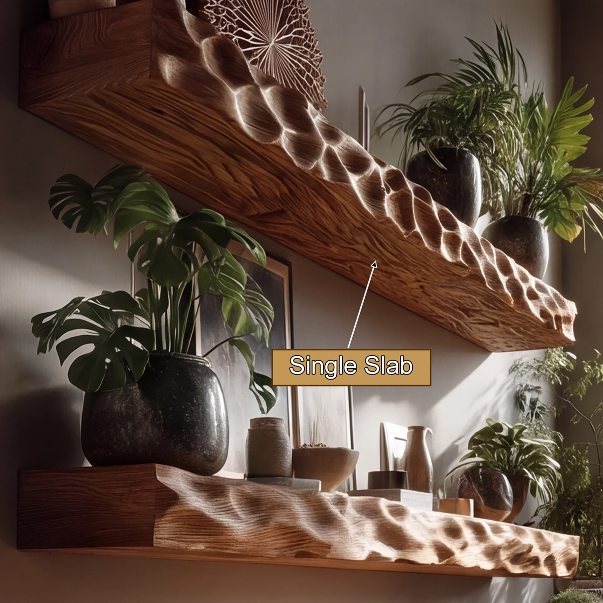 Vorenth Sculpted Solid Wood Floating Shelf SPA241358 - Timberustic Floating Shelf