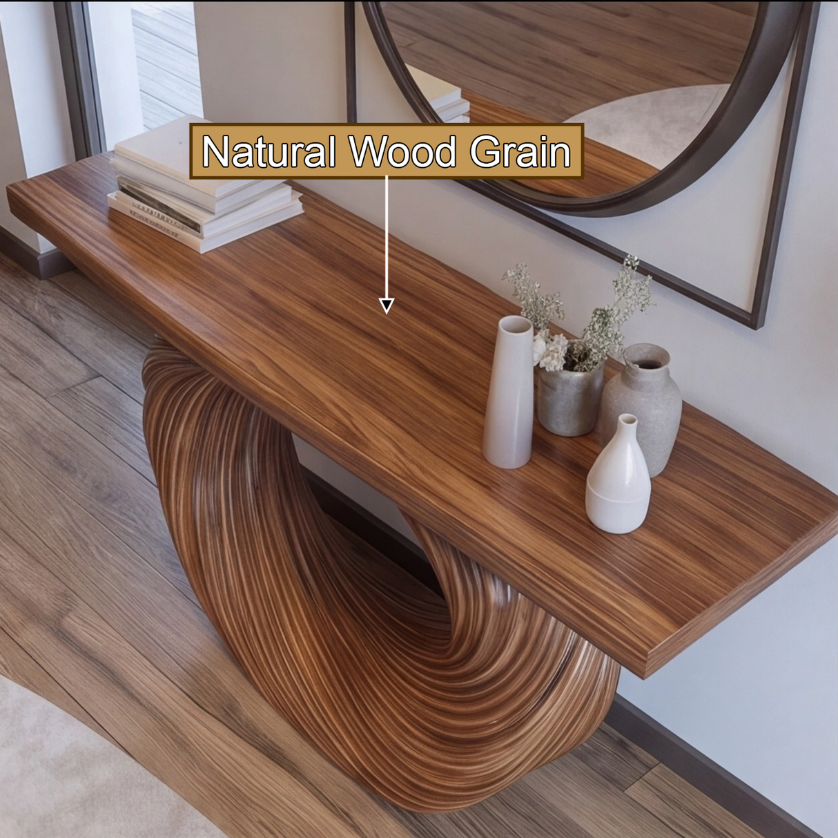 Vortessia Sculpted Solid Wood Console Table - Timberustic Console Table
