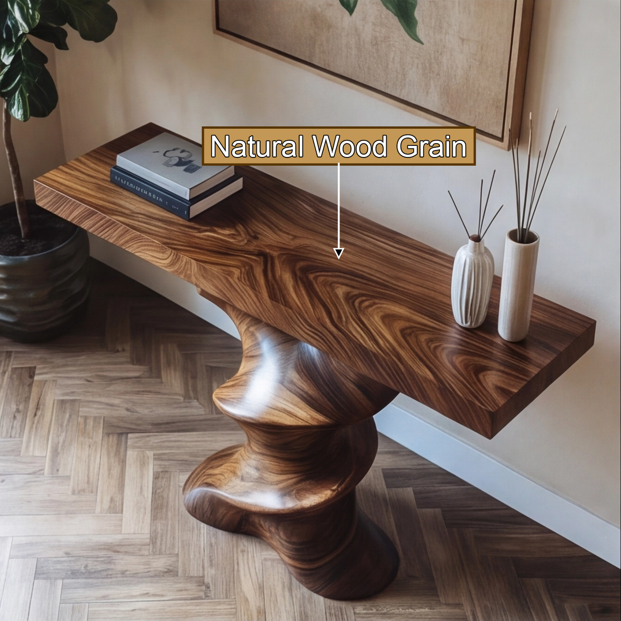 Vylaris Sculpted Solid Wood Console Table - Timberustic Console Table