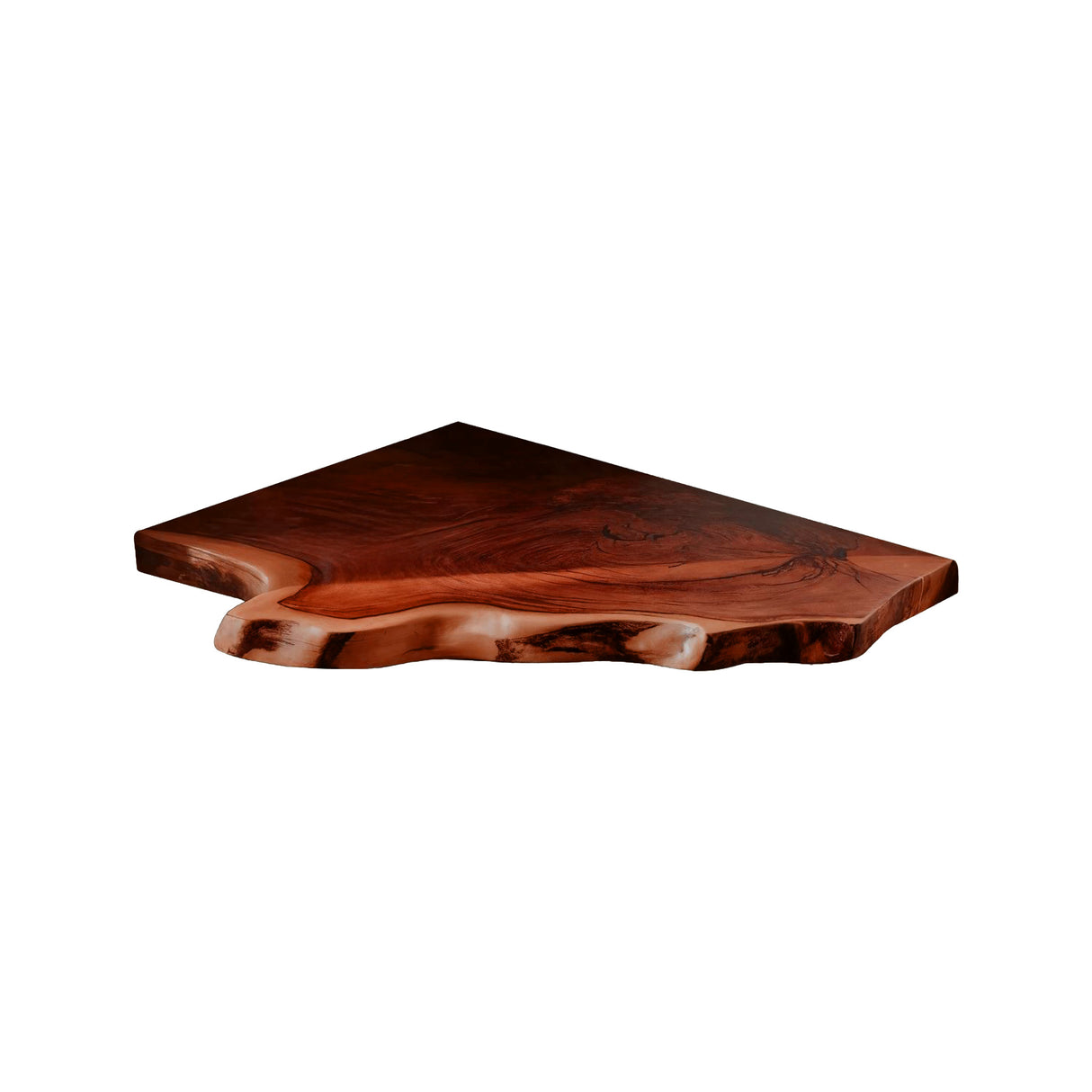 Wavedge Live Edge Floating Corner Shelf Mahogany - Timberustic Floating Shelf