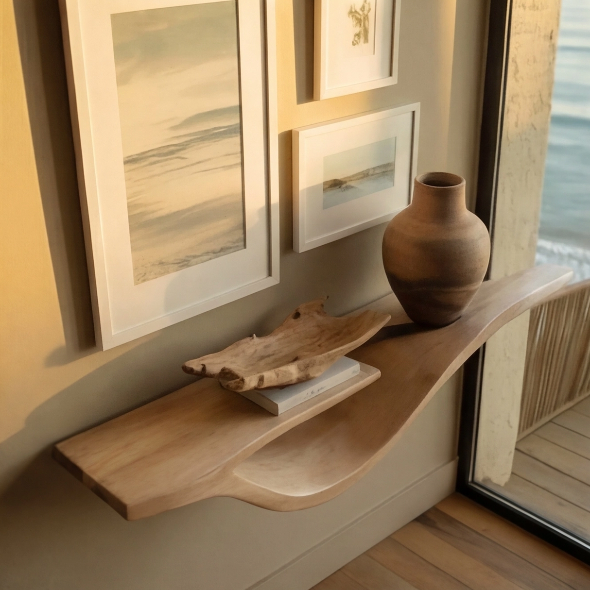 Waveform Solid Wood Floating Shelf - Timberustic Floating Shelf