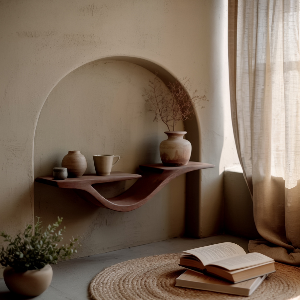 Waveform Solid Wood Floating Shelf