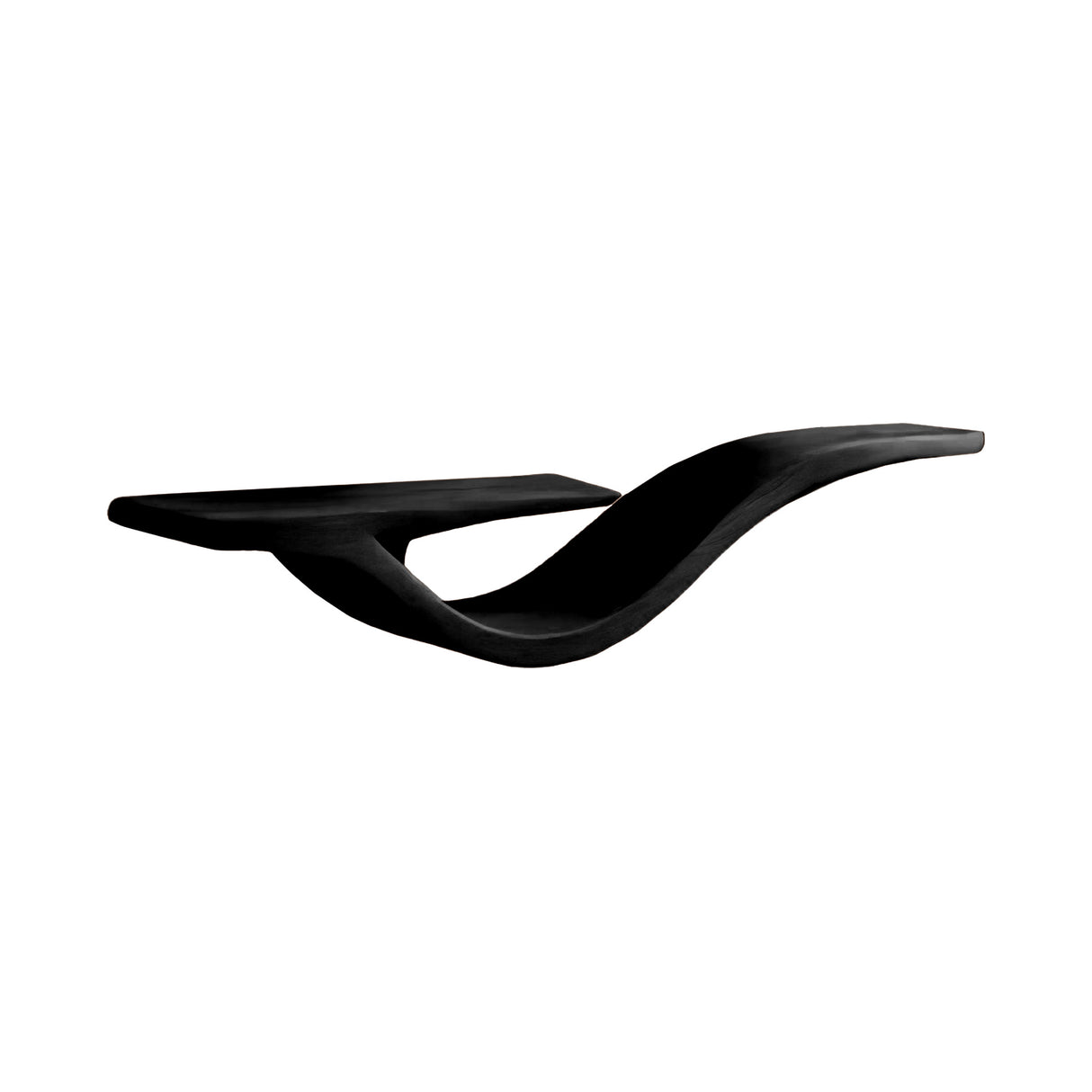 Waveform Solid Wood Floating Shelf Black - Timberustic Floating Shelf