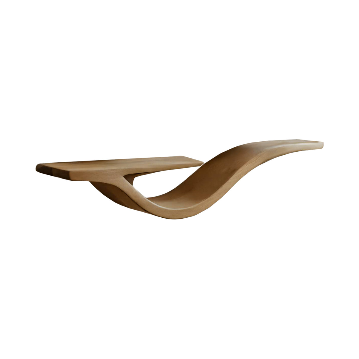 Waveform Solid Wood Floating Shelf Natural Oak - Timberustic Floating Shelf