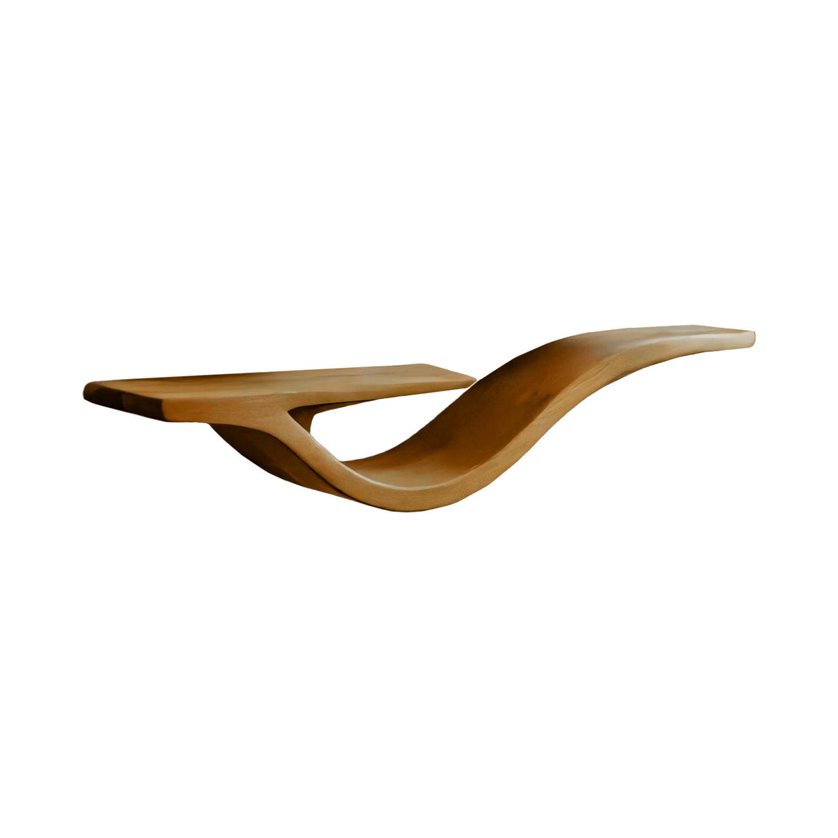 Waveform Solid Wood Floating Shelf Teak - Timberustic Floating Shelf