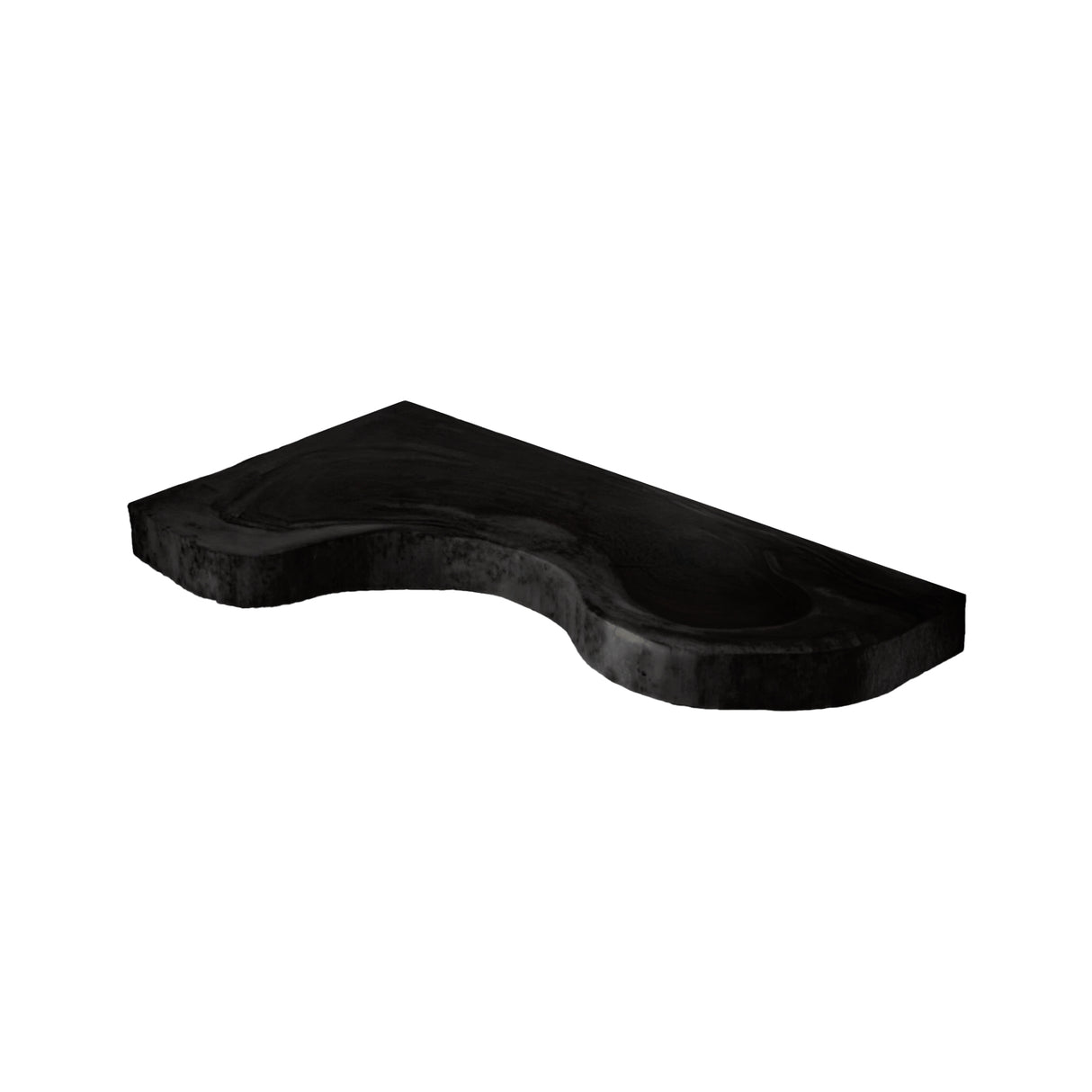 Waveline Live Edge Solid Wood Corner Floating Shelf Black - Timberustic Floating Shelf
