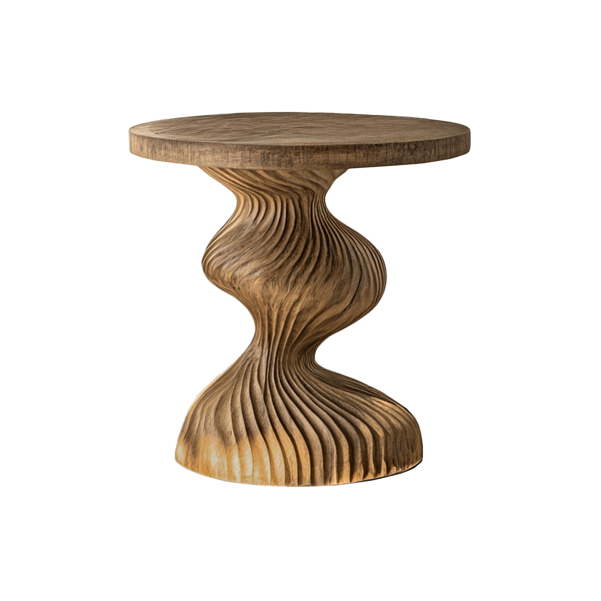 Waveline Sculpted Solid Wood Bedside Table Natural Oak - Timberustic Bedside Table
