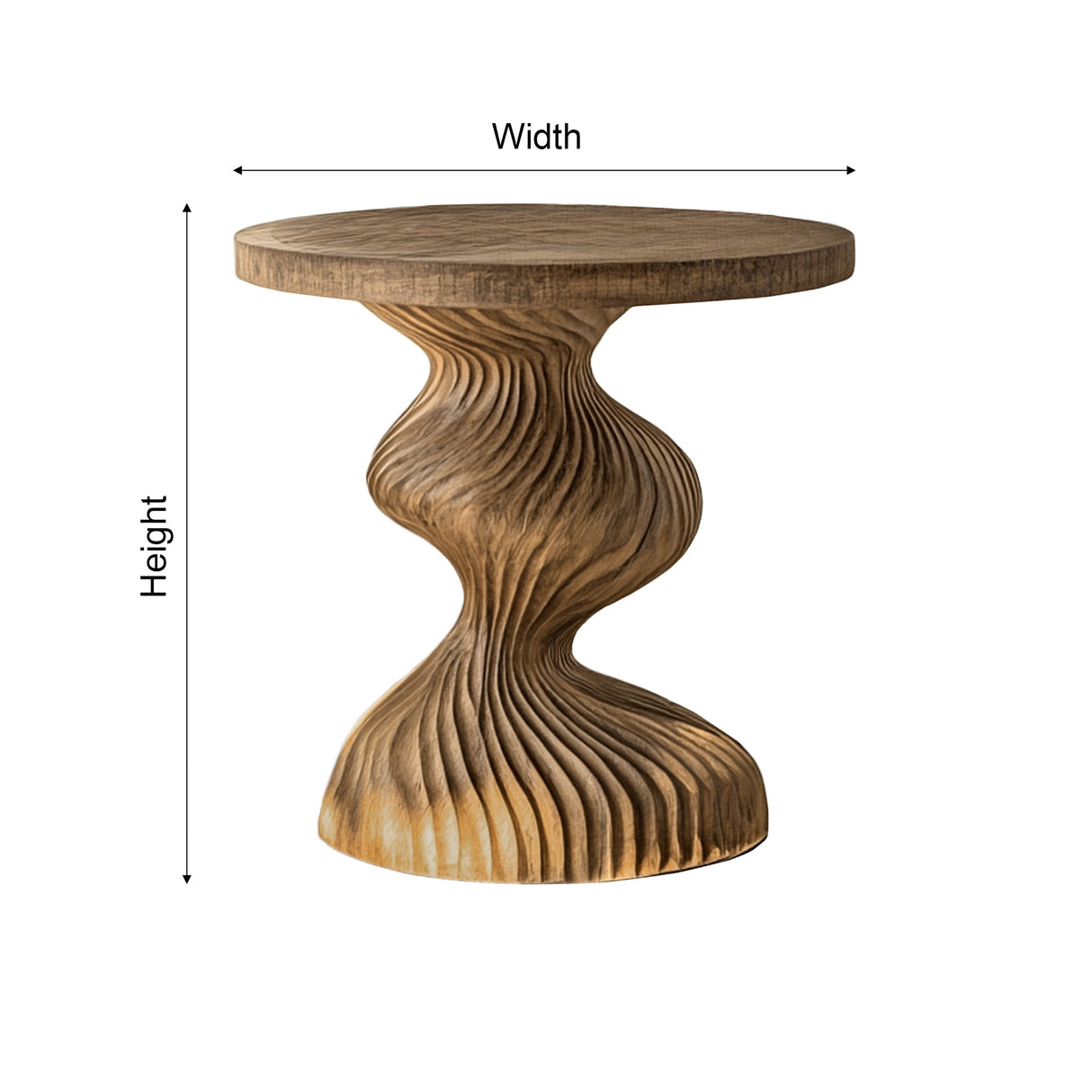 Waveline Sculpted Solid Wood Bedside Table - Timberustic Bedside Table