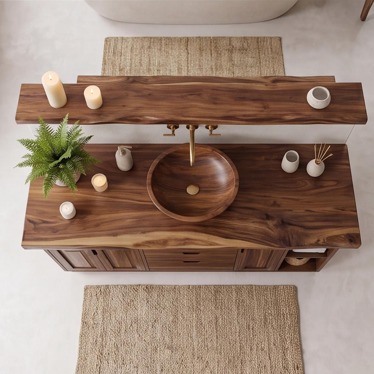 Westhaven Live Edge Solid Wood Freestanding Bathroom Vanity with Drawers