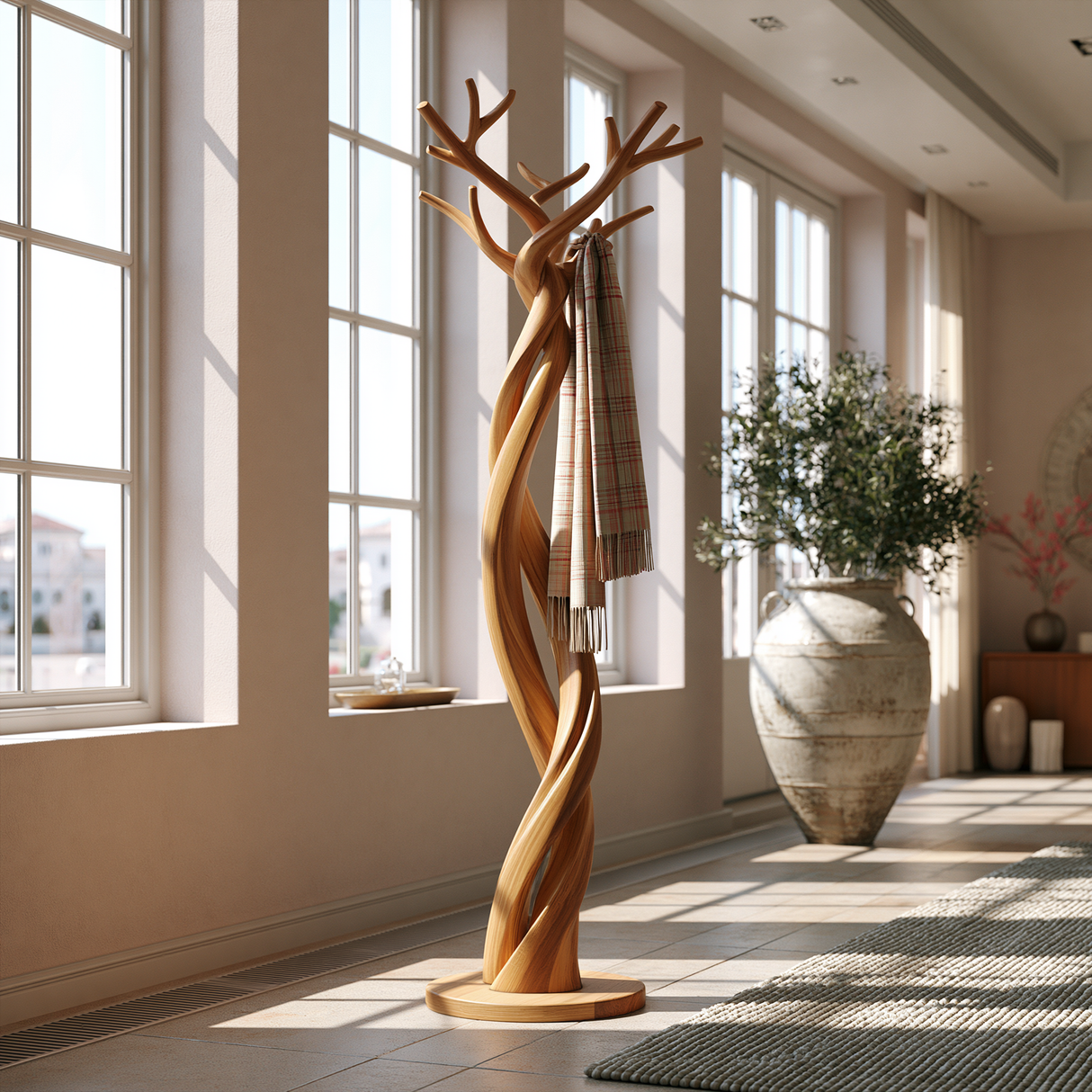 Whispervine Handcrafted Sculpted Solid Wood Tree Coat Rack