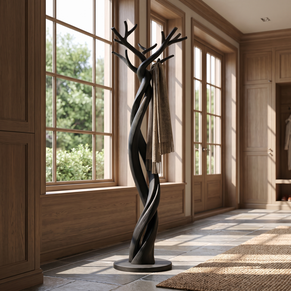 Whispervine Handcrafted Sculpted Solid Wood Tree Coat Rack
