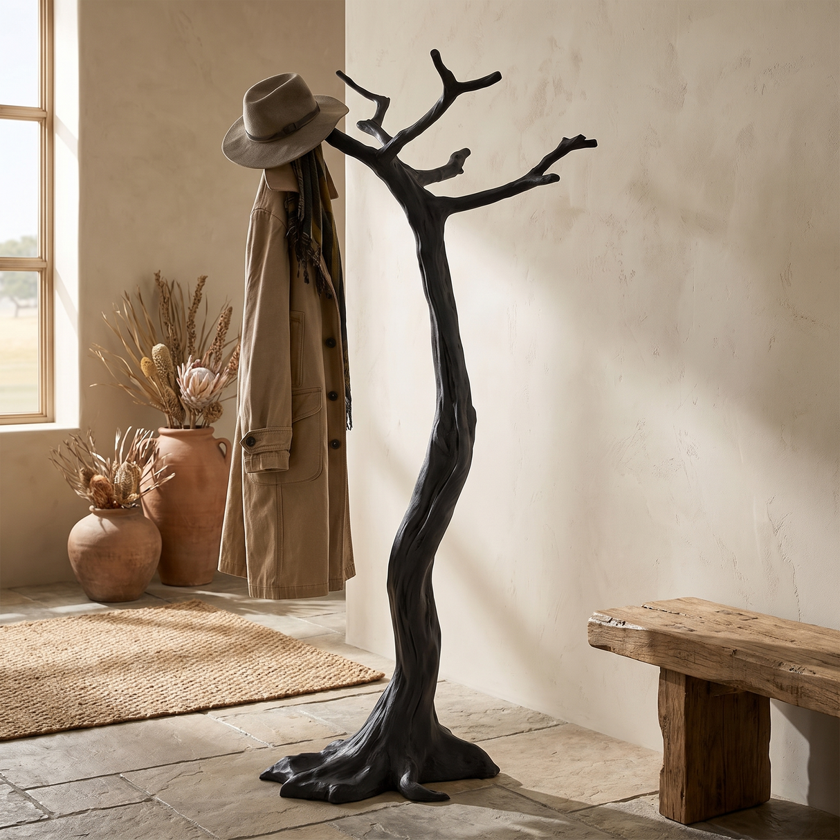 Wildmere Handcrafted Sculpted Solid Wood Tree Coat Rack